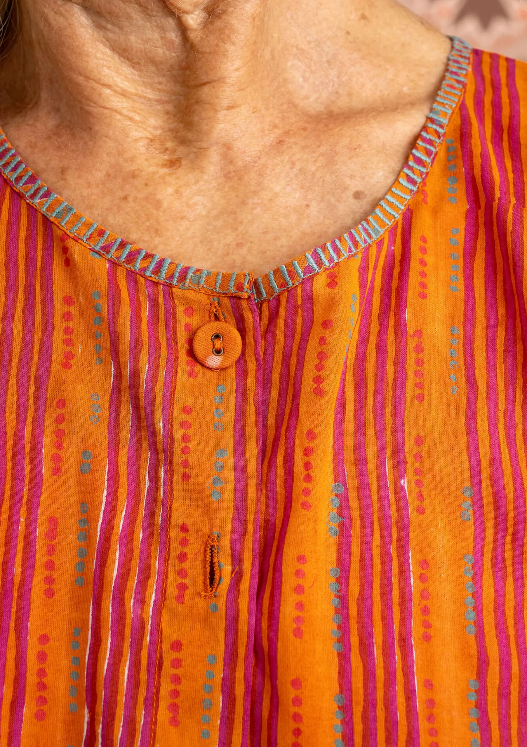 Artistblus Amber I Ekologisk Bomull