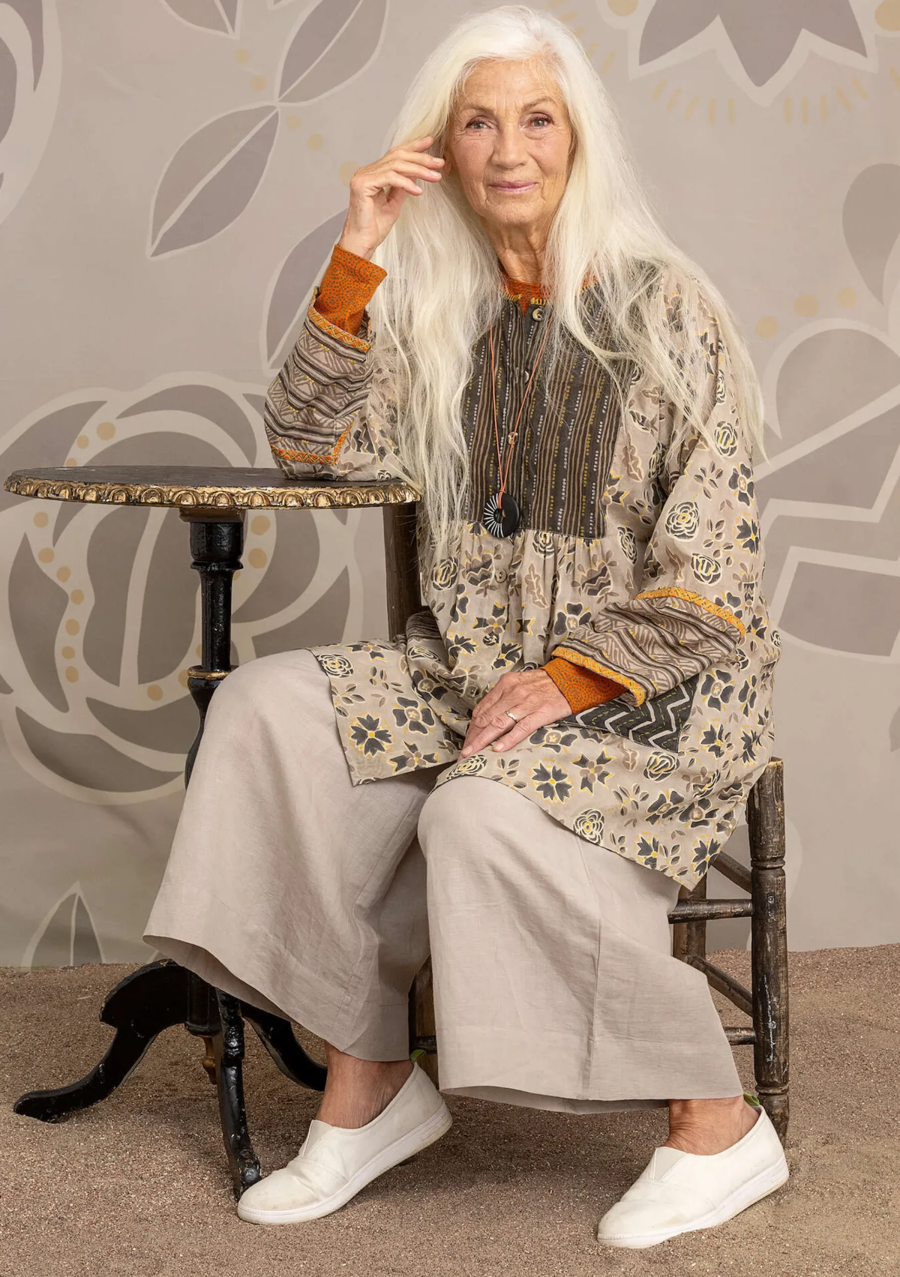 Artistblus Amber I Ekologisk Bomull