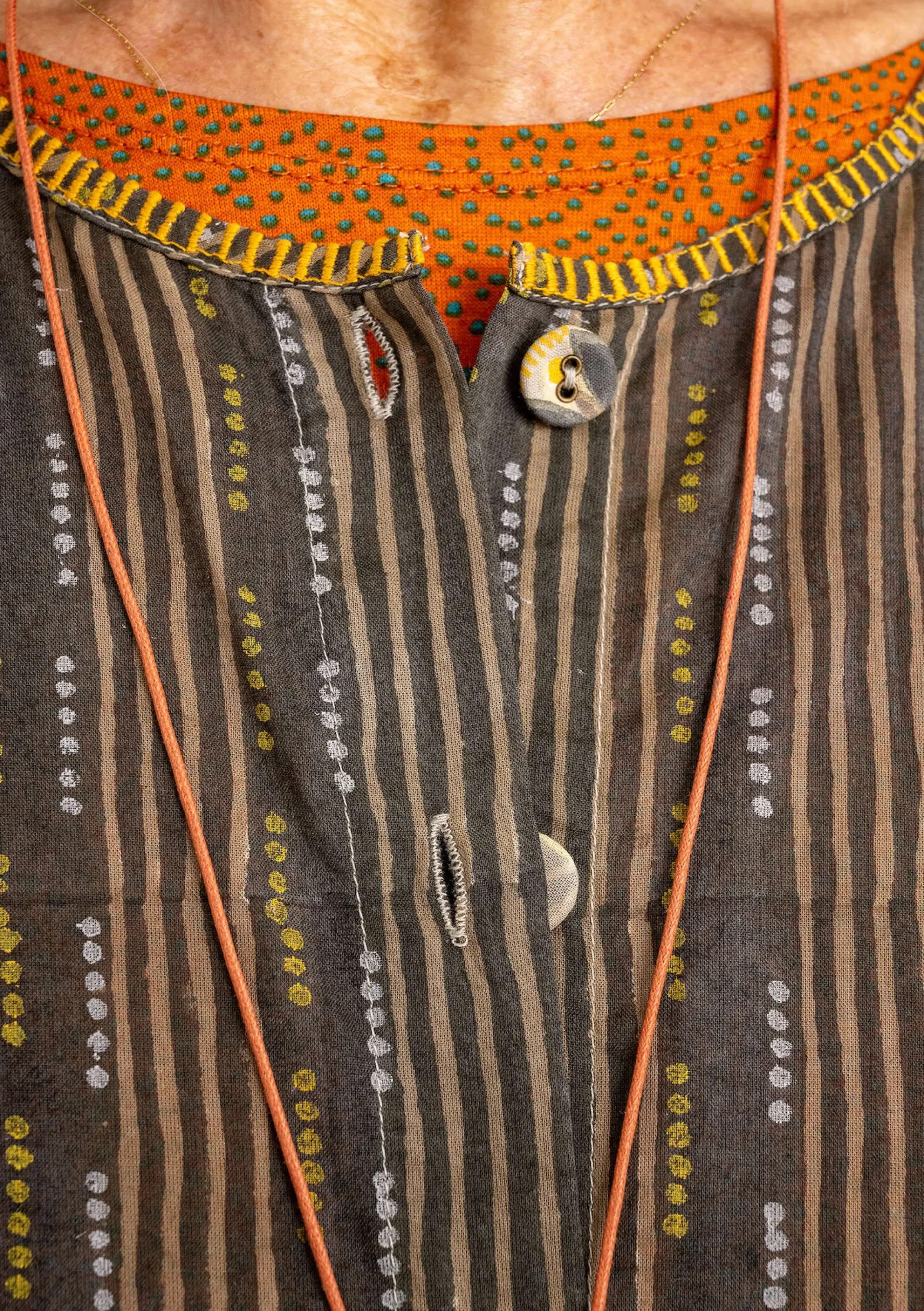 Artistblus Amber I Ekologisk Bomull