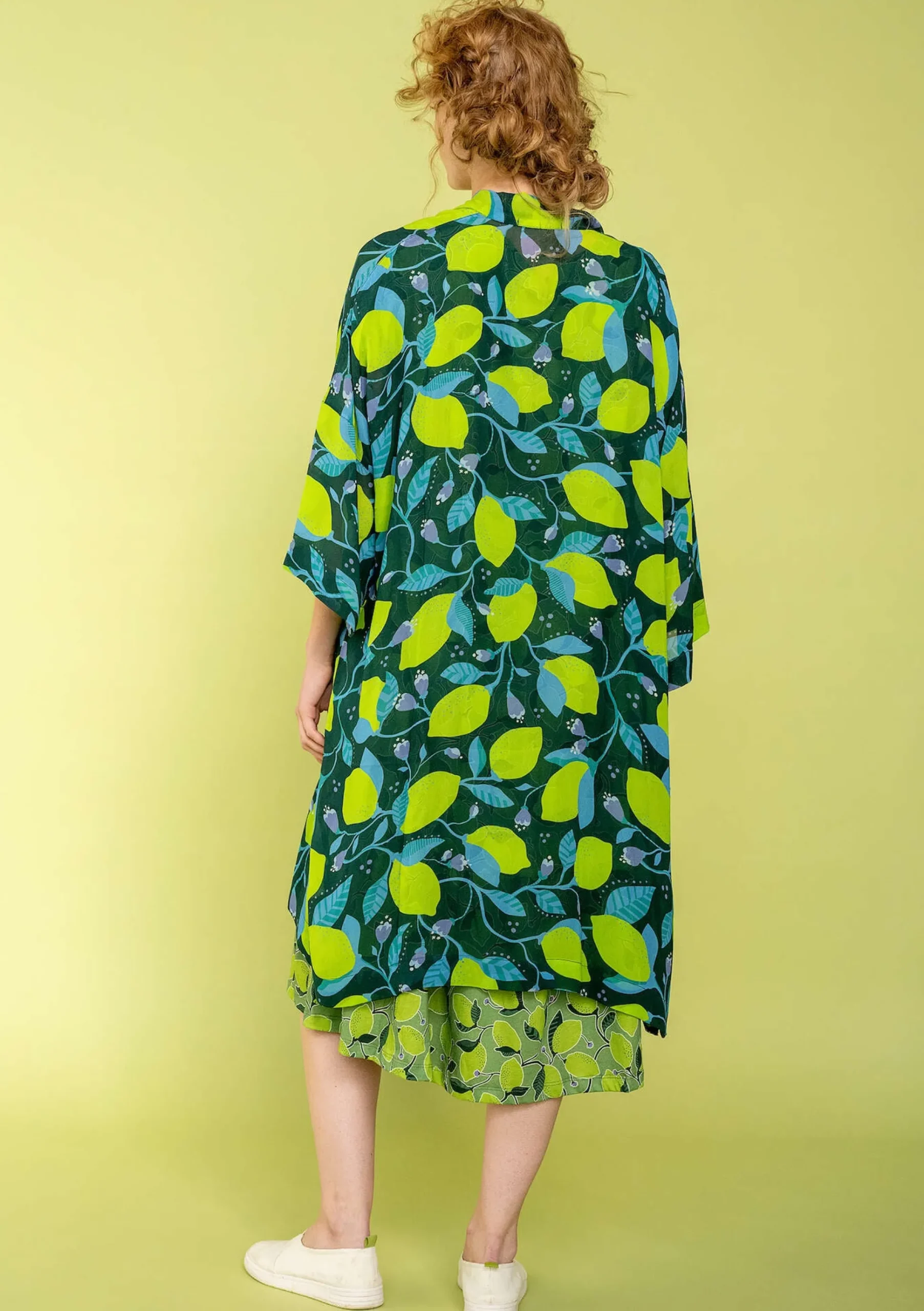 Vävd Kimono Limone I Viskos