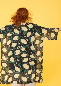 Vävd Kimono Limone I Viskos