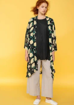 Vävd Kimono Limone I Viskos