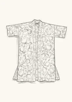 Vävd Kimono Limone I Viskos